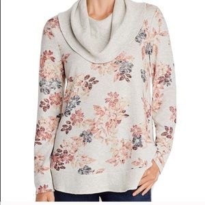 CUPIO Floral Cowl Neck Pullover Top size S